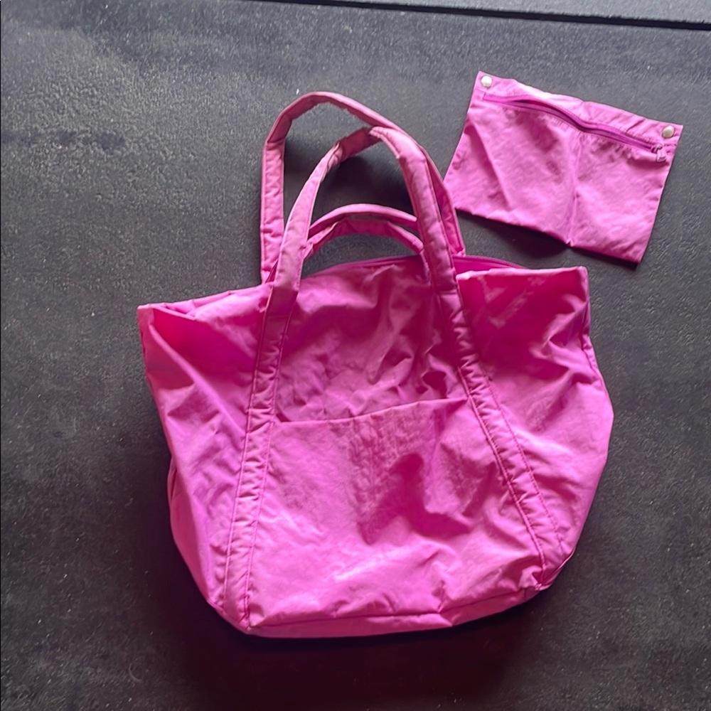 Pink Tote Bag with Matching Pouch